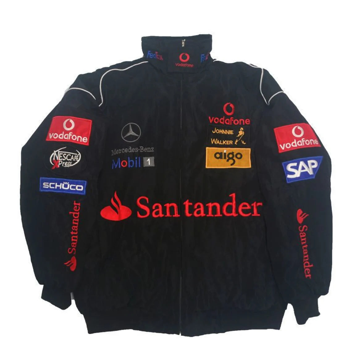 Retro Jacket Racing F1 MERCEDES-BENZ Vintage Black