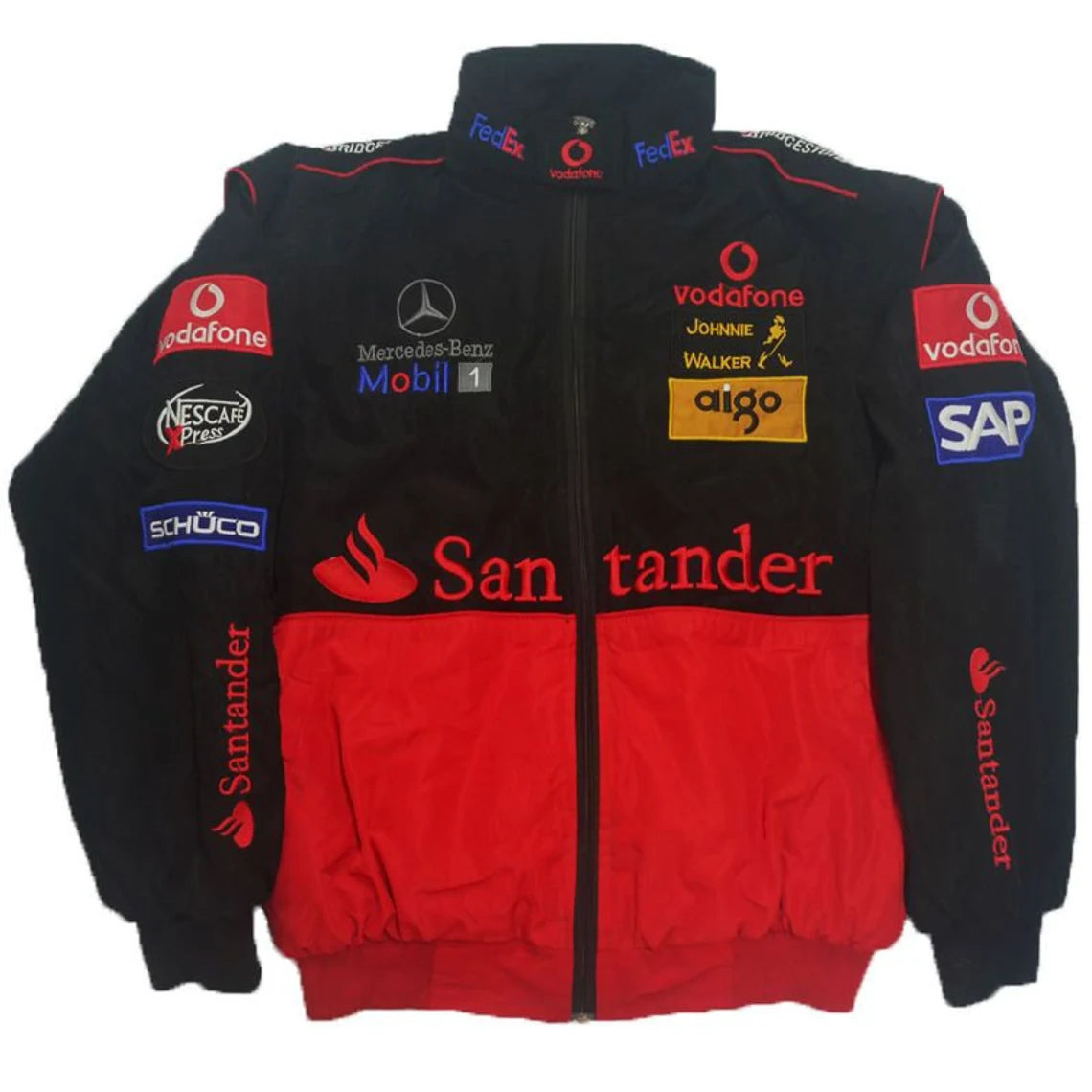 Retro Jacket Racing F1 MERCEDES-BENZ Vintage Red